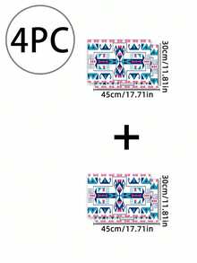 1pc Bohemian Style Tablecloth, Rhombus Asymmetrical Pattern, Linen-Like Material, Versatile For Daily Use, Parties, Home Decor, Indoor/Outdoor, Dining Table Center Decor