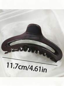 2pcs/1pc Women 4.61in/11.7cm Brown, Black, Jelly Color Smooth Polka Dot Semi-Circle Large Lightweight Plastic Hair Claw Clips, Fashion Versatile High-End Elegant Hair Accessories Suitable For Daily Wear, Showering, Makeup, Outfit Matching Elegant Hair Clips Winter Hair Clutch