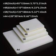 100pcs Transparent Plastic Laminating Pouches, 4 Sizes Available (A4/3R/4R/5R) For Cards, Business Cards, Office Documents, Photo Protection, Compatible With All Laminating Machines