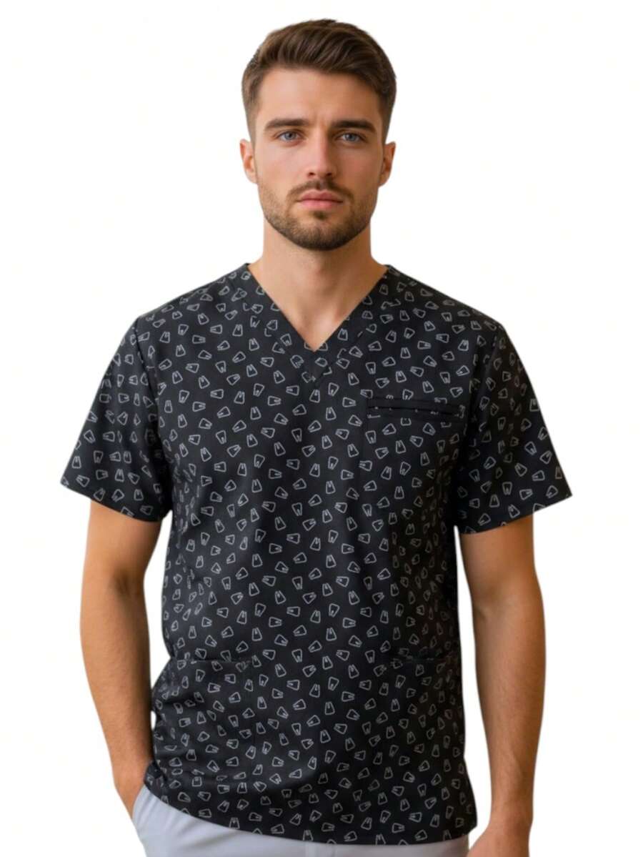 Filipina Quirúrgica Hombre Print Negro de Muelas - Negro - Ver 1