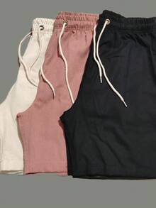 Men's Linen Shorts 3-Piece Kit - Black - View 2
