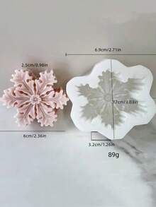 1 pieza Molde de silicona en forma de copo de nieve para hacer velas aromáticas en forma de copo de nieve, decoración del hogar - Blanco - Ver 7