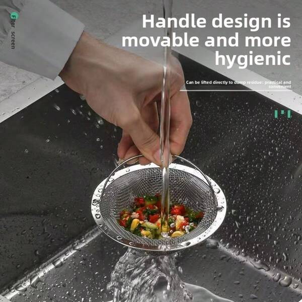 1pc/2pcs Stainless Steel Kitchen Sink Strainer, Drain Basket, Sink Filter, Vegetable Washing Bowl Drain Net, Universal Garbage Drain Basket