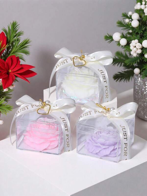 Velas perfumadas con forma de flor de peonía azul, blanca y rosa con caja de regalo, regalos de Navidad, velas de Navidad, fragancia navideña, regalo de Año Nuevo, perfecto para fiestas de cumpleaños, decoraciones navideñas, exhibiciones festivas de Año Nuevo, salas de estar, dormitorios, cocinas y decoración del hogar, decoración de habitaciones