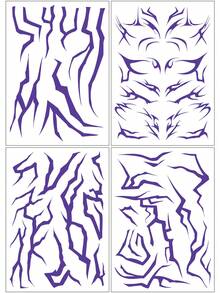 DOBBLE 6pcs/4pcs COS One-Time Stickers, K-Pop Boy/Girl Groups, Purple, Birthday Party, Festival Party Decoration, Full Body Laser Lightning Stickers - Multicolor - View 7
