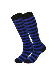 1 Pair Women's Striped Knee-High Socks, Striped Socks For Cosplay, European And American Sports & Casual Style, Calf Socks - Multicolor - View 38