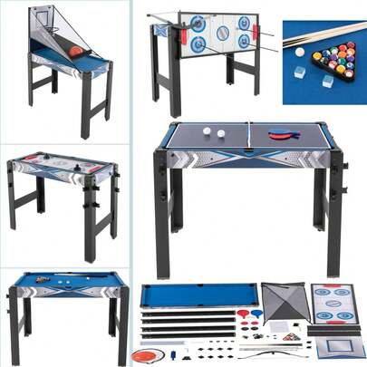 ZhdnBhnos 5-In-1 Multi Game Table Set-Billiards, Basketball, Hockey, Table Tennis And  Archery,Infinity Game Table With For Home, Game Room, Bar, Office, Dormitory