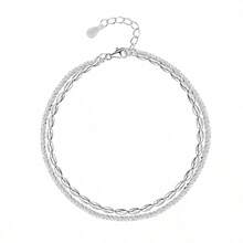 925 Silver Starry Beaded Double Layer Bracelet For Women, Shimmering Grain High-End Bracelet Jewelry, Suitable For Daily, Vacation, Party Wear, Holiday Gift - Silver - View 10