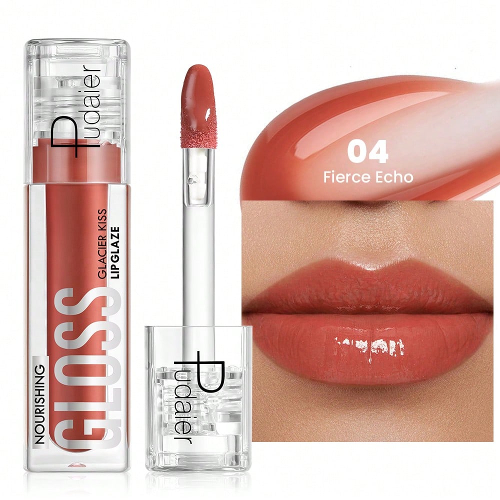 Shein #04 1Pc Non-Sticky Lip Gloss, Long-Lasting Moisturizing Mirror-Like Hydrating Lip Gloss, Easy To Apply, Suitable As Birthday Or Christmas Gift