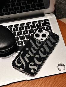 Slogan Fashionable Black Line Pattern Design Phone Case Compatible With Apple 17, 16, 15, 14, 13, 12, 11 Pro Max, X, XR, XS Max, 8, 7 Plus, With Shock-Resistant Matte Back Cover Compatible With Samsung Series