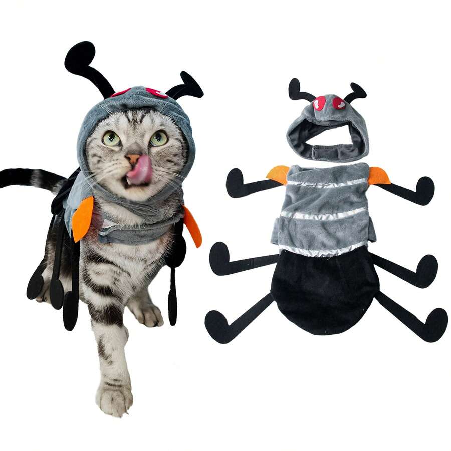 1pc Pet Costume Plush Ant Transformation Outfits Cats Dog Clothes For Cats Small Medium Dogs Creative Festival Transformation Puppy Cosplay Costume Pet Funny Clothing Dress Up