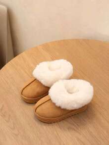 1 Pair Children's Comfortable Winter Boots, Unisex Fashion Flat Snow Boots