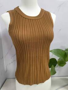 1 件女士针织仿领，黑色、白色、米色、绿色、黄色 - 條紋針織假領子 - 查看 11