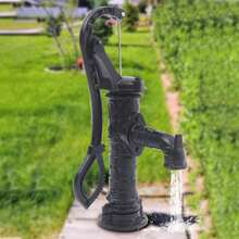 HOHOBLA 26 Feet Cast Iron Water Well Hand Pump, Rustic Garden Farmhouse Antique Cast Iron Deep Well Hand Pump Water Black [Festive Gift For Halloween & Christmas] - Black - View 1