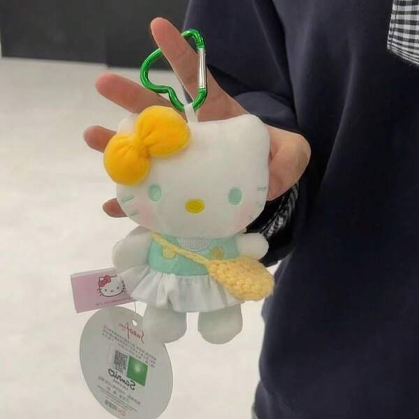 Sanrio Nuevo colgante de gato de burbujas Dopamina Kitty lindo muñeco de Hello Kitty Llavero de alto valor Colgante versátil de alta calidad para bolso con detalles exquisitos, compacto y fácil de almacenar