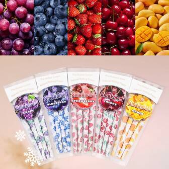 8pcs King Size Pre-Rolled Fruit Flavored Papers, Multiple Flavors (Blueberry, Mango, Grape, Cherry, Strawberry) Available, Disposable Large Paper Tubes With Filters, Smoking Accessories, Christmas, Birthday, Party Gifts