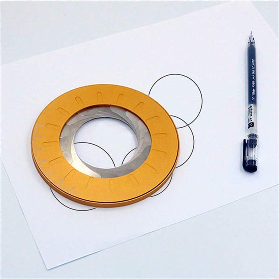 Adjustable Stainless Steel Rotary Circle Ruler With 360° Rotating Precision - Heavy-Duty Metal Construction,DIY Drafting,Art - Precision Measuring & Drawing Template With Ergonomic Grip,Durable Metal Build,And Adjustable Radius For Accurate Circle Drawing,Ideal For Architects,Engineers, And Hobbyists,Professional Woodworking Measuring Tool, Suitable For Construction,Home Maintenance DIY - Orange - View 1