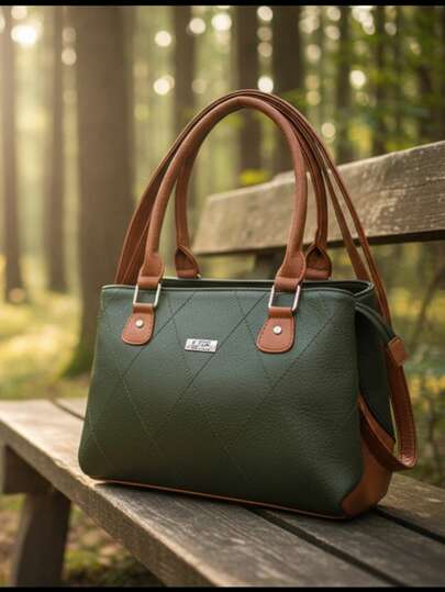 Bolso Elegante de Mano en Piel Sintética Negra – Estilo Clásico y Sofisticado