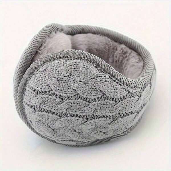 1PC Men's And Women's Cold-Proof Warm Ear Muffs, Fleece Ear Muffs, Anti-Freeze Ear, Knitted Knit Striped Back Strap Foldable Ear Muffs Suitable Winter Cold, Outdoor Activities, Cycling, Skiing Warmth