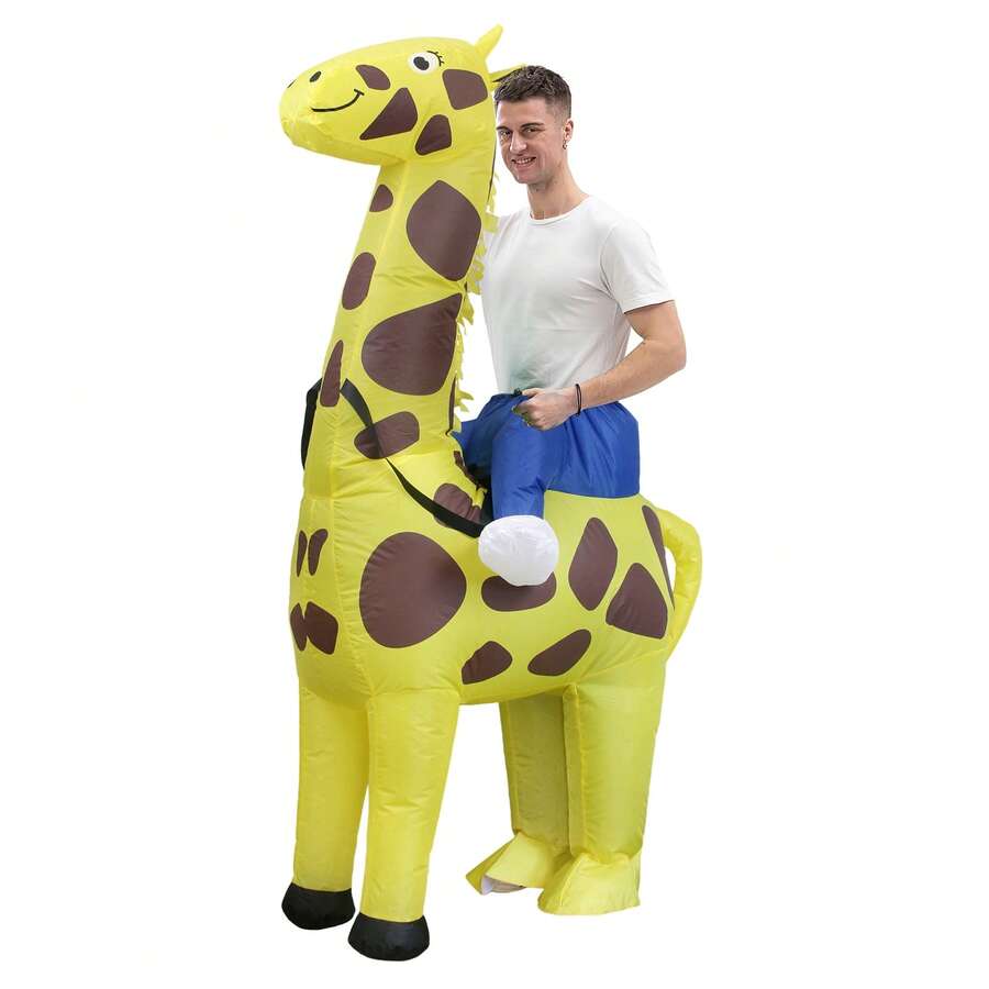 Customized Giraffe Mascot Costume Suitable For 1.5-2m Height, Cartoon Character Costume, Walking Performance Outfit, Inflatable Auspicious Animal Headpiece - Giraffe Inflatable Suit - View 1