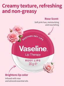 1 Box 20g Rose Vaseline Lip Balm, Moisturizing & Repairing, Smooth Texture, Long-Lasting Hydration, Suitable For Dry Lips, Daily Commute Lip Care - Lipstick 20g Rose - View 2