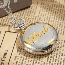 Reloj de bolsillo vintage con engranajes huecos y números romanos, gran regalo para el padre, el mejor papá, te amo papá, piezas de reloj mecánico, gran reloj de bolsillo mecánico antiguo