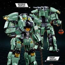 Buildable Transforming Mecha Robot 542 Pieces - STEM Learning Building Set For Kids Ages 6-12, Convertible Action Figure Model Kit For Children & Adult Collectors - 綠色 - 查看 2