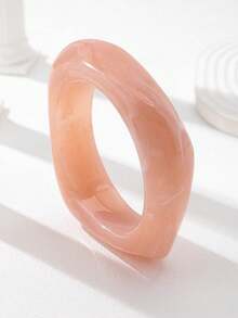 1 pieza Brazalete de puño grueso de diseño minimalista y de moda, Set de brazaletes de resina con diseño de cúpula estilo americano europeo, Brazalete de forma asimétrica de gota de agua