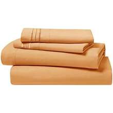 CLARA CLARK Premier 1800 Collection Hoja de Cama Set, Juego de sábanas 4 Piezas, Camel Gold, Talla(Chabacano California King) - Tipo 26 - Ver 9