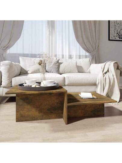 VidaXL Coffee Tafel 111.5x50x33 Cm Processed Wood Smoked Oak