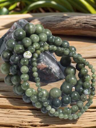 Natural Southern Jade Beaded Bracelet Naturalist Daily Outfit Accessories Men And Women Yoga Meditation Healing Bracelet