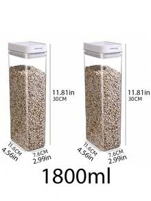 1 szt./2 szt. słoików na żywność z zamknięciem, słoiki do przechowywania zbóż w kuchni, pudełka do przechowywania przekąsek i orzechów, pojemniki na chrupiące produkty do lodówki, słoiki plastikowe, pudełka do przechowywania w kuchni, pudełka do przechowywania w szafce, pudełka do przechowywania żywności, pudełka na przyprawy, pudełka na cukier, pudełka na kawę, dekoracje do domu, prezenty dla przyjaciół