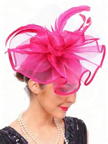 1 Pc Fascinators Hat For Women Tea Party Headband Kentucky Derby Wedding Flower Mesh Hair Clip Mini Hats Tiny Hats Mini Top Hat Mini Cap, School Stuff, Gifts, Classy, Festival Outfits, Rave Accessories, Hair Accessories, Gala Night