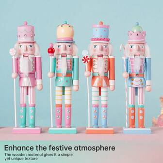 30厘米木制胡桃夹子摆件糖果系列士兵雕像手工玩偶玩具家居办公室装饰雕像圣诞礼物圣诞装饰品家居圣诞礼物圣诞装饰