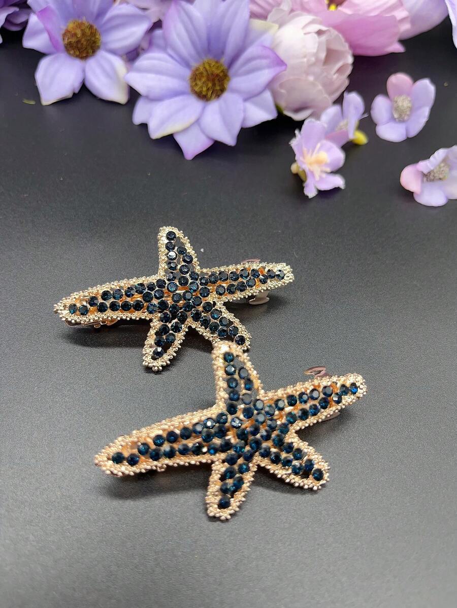 Starfish Hairpin For Women, Korean Luxury Hair Clip, Bangs Clip, Bow Hairpin, Spring Clip, Side Clip, Adult Hair Accessories, Suitable For Autumn/Winter, Cute Accessories, Claw Clips