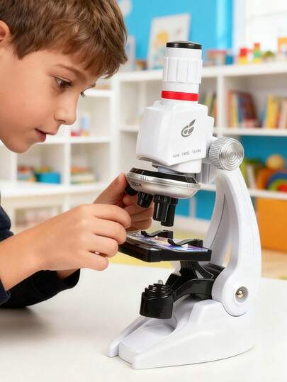 Children's Simulation Student Experimental Equipment High Definition And High Magnification Biological Microscope Science Toy Set