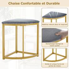 Dining Room Set With Table And Four Chairs, Dining Room Set With MDF Top And Gold Plated Iron Frame, Velvet Chair, Modern Luxury Tables And Chairs, Gray - White - View 9