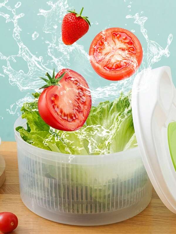 1 pièce Déshydrateur de salade multifonctionnel, coupe-légumes et panier d'égouttage - outil ménager pour râper, trancher et julienner les fruits, légumes, concombres et pommes de terre