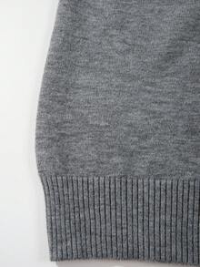 Unisex Casual Loose Solid Color Sweater, Minimalist Design, Street Style, Long Sleeve Knitted Cardigan, Suitable For Spring, Autumn, Winter