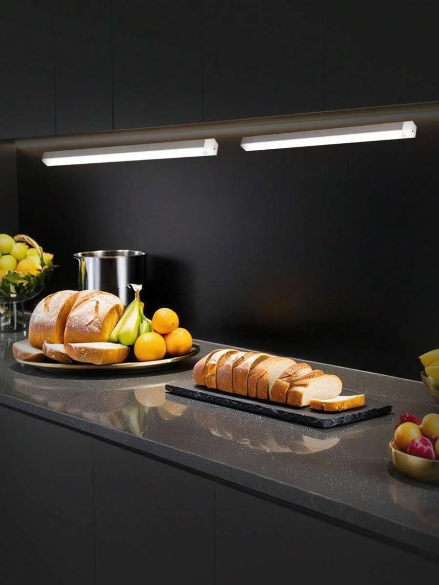 1pc LED Motion Sensor Light, Cabinet Wardrobe Light, Wireless LED Night Light, Staircase Backlighting, Rechargeable, Suitable For Room, Kitchen, Kitchen Accessories, Closet, Staircase, Hallway And Cabinet, Kitchen Decor, Bedroom Decor, Bedroom, Lamp, Light, Room Decor, Sensor Light, Kitchen Light, Battery Wall Light, Ceiling Light, Battery Light, Christmas, Halloween, LED Light, Wall Light, Bedroom Light