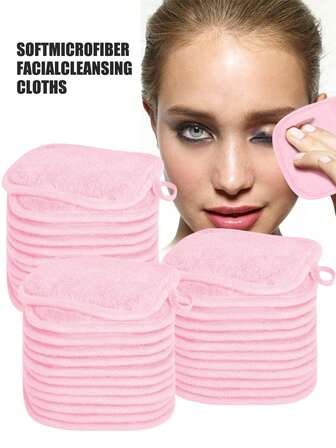 12pcs Soft Microfiber Facial Cleansing Cloths, Makeup Removal Face Towels With Hanging Loop, Gentle On Skin, Washable And Reusable.Christmas, Winter, Pink, Graduation, Birthday, Holiday, Summer, Autumn, Autumn, Y2K, Fancy Fashion, Women's Makeup, Makeup Party, Beach Travel, Camping, Outdoor School, Campus Travel, Festival Decoration Gifts, Roses, Girl Role Playing, Best Colors, Charm, Atmosphere6/3/1pc