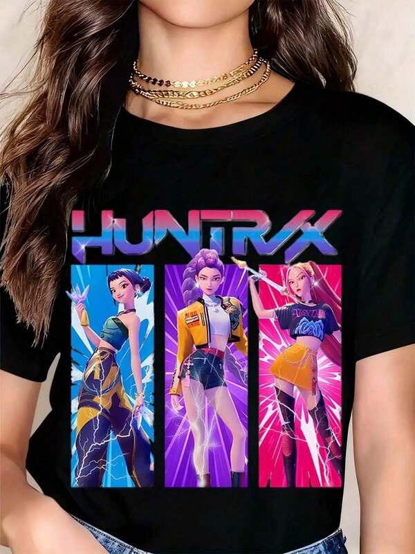 2025 Young Girls' Boys' Halloween Clothes, Christmas T-Shirt, Graphic Cotton Graphic Tees, Halloween Kpop Dem-On Hu-Nter Shirt, KPop Rumi Mira Zoey Shirt Gift For Kpop Fan, Kpop Movie 02 Parent-Child Outfit, Size From 3Y-13Y, S-XXXL, Sports T-Shirts, Halloween T-Shirts Children's T-Shirt, Ropa De Niña, Girls' Clothing, Girls' Tops, Halloween Costumes For Kids, Perfect Christmas & Holiday Gift For Boys And Girls, Halloween Shirts