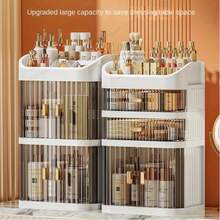 1 Set High-End Makeup Storage Box, Sliding Drawer Vanity Organizer, Multi-Layer Large Capacity Dust-Proof Makeup Case, Suitable For Bathroom, Vanity, Lipstick, Skincare, Makeup Brushes, Facial Cleanser, Face Mask Storage