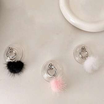 1 Stück kreative Nerz-Fell-Ring Anhänger Handyhalterung, luxuriöser ausziehbarer Tischhalter, lässiger Ständer für Live-Streaming kompatibel mit iPhone, Android-Handy, Geschenk zum Geburtstag, für Familie und Freunde, Geburtstags-Drück-Zieh-Handyhalterung