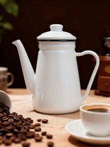 1 Set 1200ml Enamel High-Sided Kettle - Suitable For Stove, Induction Cooktop And Ceramic Hob, Ideal For Brewing Coffee, Boiling Water And Making Tea - Great For Christmas, Halloween, Thanksgiving, And As A Gift For Family And Friends - 1.2L High Waist Kettle - View 9