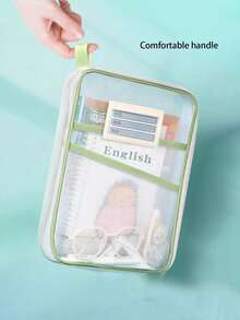 Transparent File Storage Bag - Large Capacity Multi-Layer Categorized Bag - Thick Mesh Scarf - Exam Paper Bag - Textbook Categorized Bag, Net Fabric File Bag Storage Bag For Students, Multi-Layer Thematic File Organization Accessories Storage Bag For Homework Storage, Suitable For Office And School Supplies, Multiple Colors - Multicolor - View 4