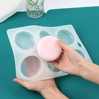 1 套 6 个圆形硅胶模具 - 不粘，易脱模，适用于肥皂、蜡烛和石膏工艺品 | 可重复用于精油香皂、香薰浴球和粘液 - 非常适合初学者和专业人士