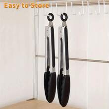 3-Piece Set Of High-Quality Stainless Steel Tongs In 3 Lengths To Suit Any Occasion. Barbecue/Blanching/Egg Tart Silicone Tongs With Non-Slip Silicone Handles. Durable Cooking/Serving Tongs For Home/Christmas/Halloween Parties/Restaurant Kitchens.