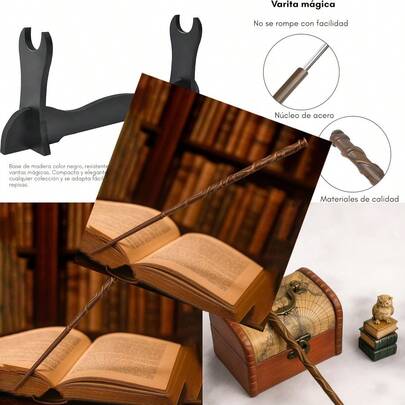 Mundo Rompecabezas Varita Mágica Centro de Metal Base de Plástico para Exhibición Alta Calidad Varitas Coleccionables Cosplay Accesorios de Fantasía Juguetes de Magia Hechizo Estilo Mujer