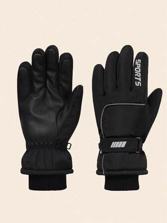 1 paar 5-12 jaar kinderen winter warme thermische gevoerde outdoor winddichte waterdichte antislip skihandschoenen